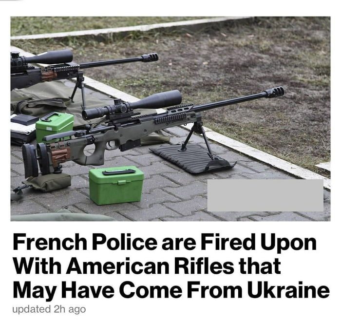 ⚡La polizia francese ha sequestrato fucili da cecchino fabbricati da Accuracy International ai manifestanti, che erano stati consegnati all'Ucraina lo scorso anno.